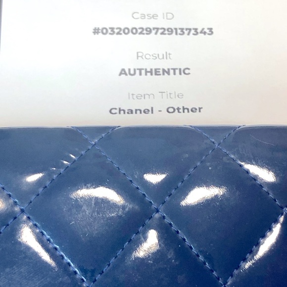 Chanel Classic Electric Blue Quilted Patent Leather CC Bifold Wallet, EC w COA - Picture 16 of 16
